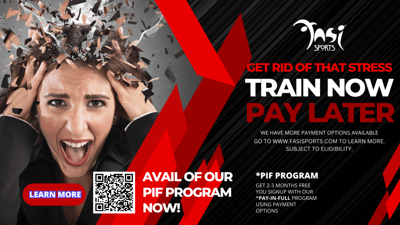Get rid of your stress1 Join us at Fasi Sports. Click for info on payment options.